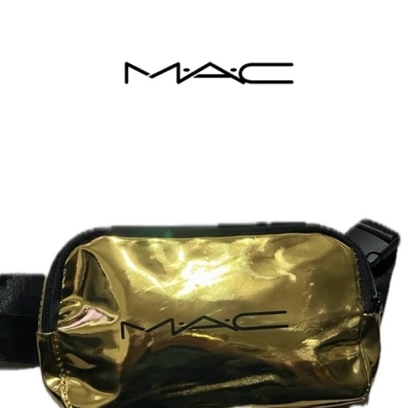 MAC Gold & Black Belt Bag, Zip Closure Adjustable Strap (Empty) - Picture 10 of 10